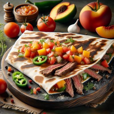 Image of Steak Quesadillas with Hot Peach Salsa