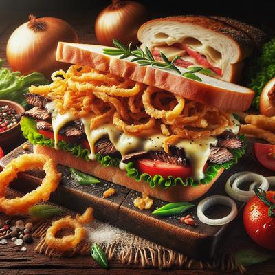Image of Steak Sandwiches with Crispy Onions