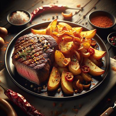 Image of Steak Topped Spicy Potatoes 5fix