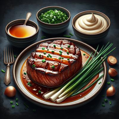 Image of Steak with a Chive Whiskey Cream Sauce