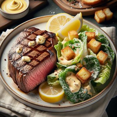 Image of Steak with Lemon Butter Caesar Salad