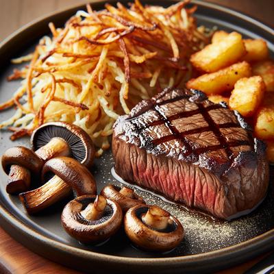 Image of Steakhouse Sirloin with Golden Hash Browns Mushrooms 5fix