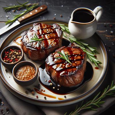 Image of Steaks with Balsamic Mustard Sauce