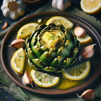Image of Steamed Artichokes with Garlic Lemon Butter