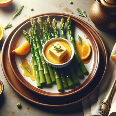 Image of Steamed Asparagus with Orange Butter Sauce