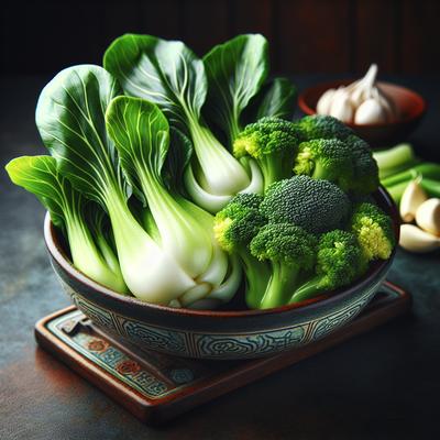 Image of Steamed Baby Bok Choy and Broccoli
