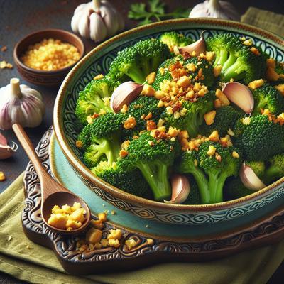 Image of Steamed Broccoli with Garlic and Bread Crumbs