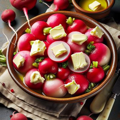 Image of Steamed Buttered Radishes Radis Au Beurre La Vapeur