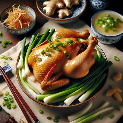 Image of Steamed Chicken Zheng Ji with Ginger Scallion Dipping Sauce