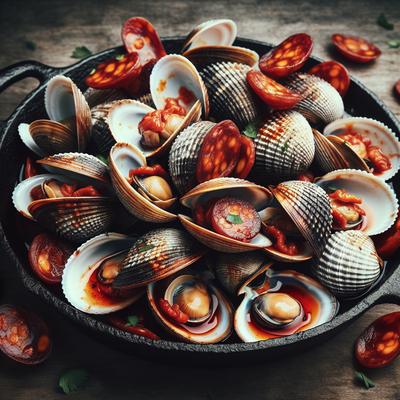 Image of Steamed Clams in Wine and Chorizo