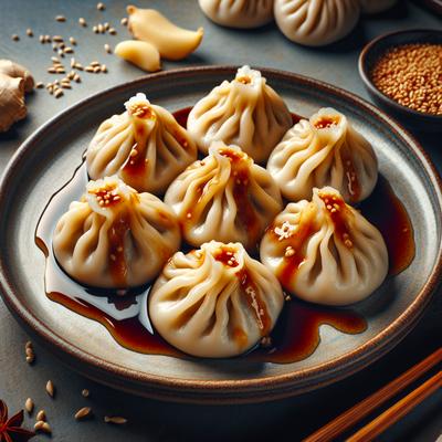 Image of Steamed Dumplings with Ginger Hoisin Sauce
