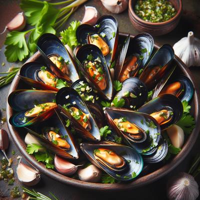 Image of Steamed Garlic and Herb Mussels