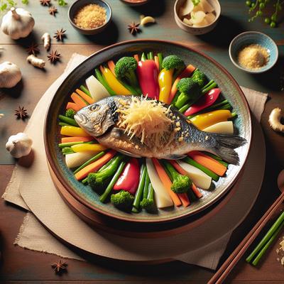 Image of Steamed Ginger Fish Vegetables