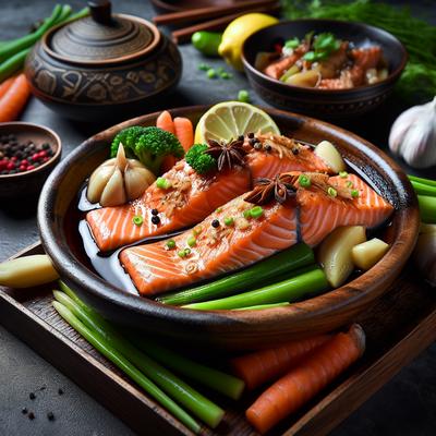 Image of Steamed Ginger Garlic Salmon