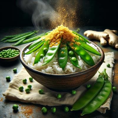 Image of Steamed Ginger Rice with Snow Peas