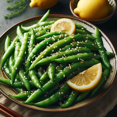 Image of Steamed Green Beans with Lemon and Sesame Seeds
