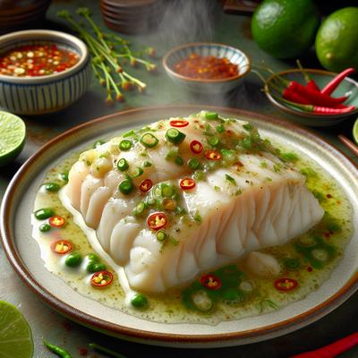Image of Steamed Halibut with Chili Lime Dressing