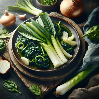 Image of Steamed Leeks Spinach
