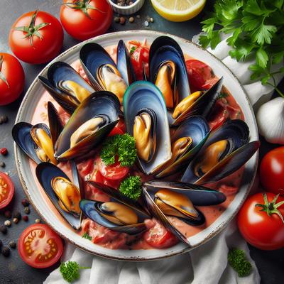 Image of Steamed Mussels with Sauce Aurore