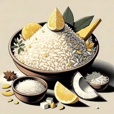 Image of Steamed Rice with Coconut and Lemon