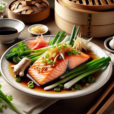 Image of Steamed Salmon Cantonese Style