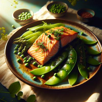 Image of Steamed Salmon with Snow Peas