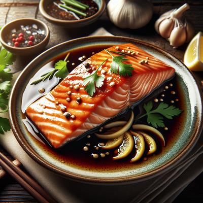 Image of Steamed Salmon with Soy Glaze