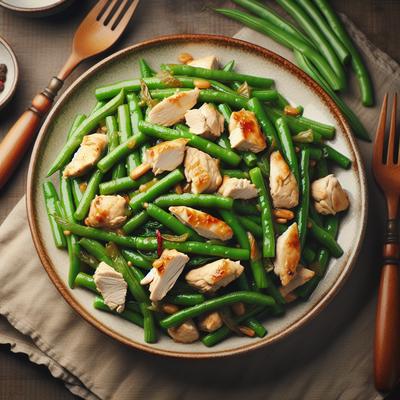 Image of Steamed Sauteed Green Beans and Chicken