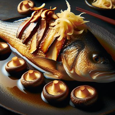 Image of Steamed Sea Bass with Ginger and Shiitakes