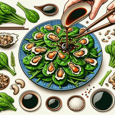 Image of Steamed Spinach with Soy and Oyster Sauce