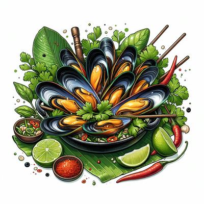 Image of Steamed Thai Mussels