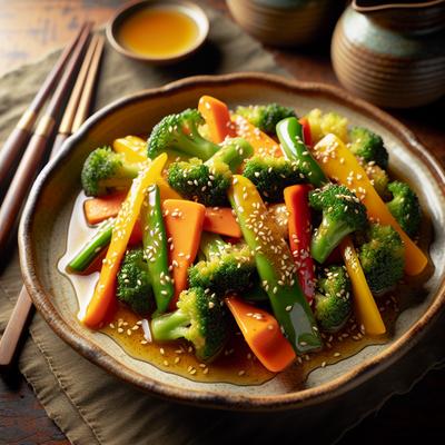 Image of Steamed Vegetables with Honey Sesame Dressing