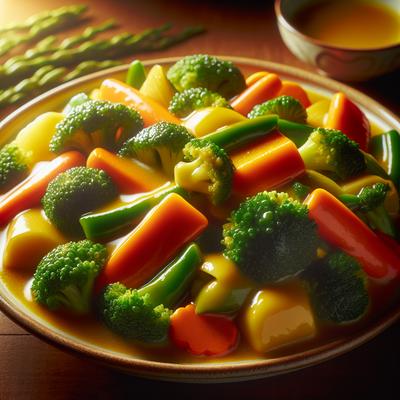 Image of Steamed Veggies with Butter Sauce