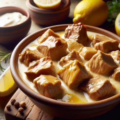 Image of Stewed Veal in a Cream and Lemon Sauce