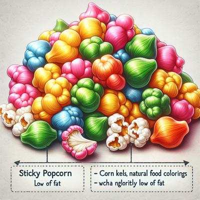 Image of Sticky Colorful Popcorn Low Fat