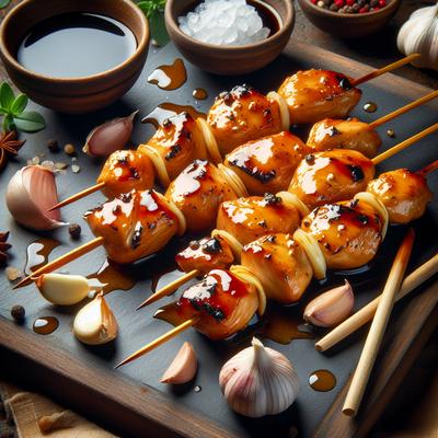 Image of Sticky Garlic Chicken Skewers