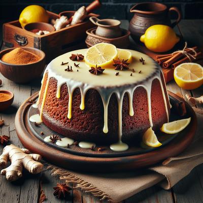 Image of Sticky Ginger Cake with Lemon Icing