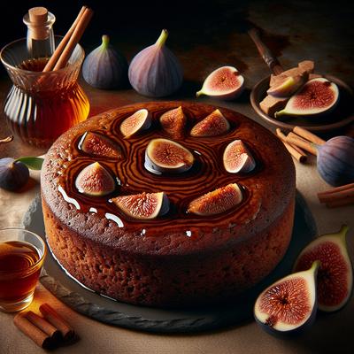 Image of Sticky Ginger Fig Cake with Cinnamon Brandy Sauce