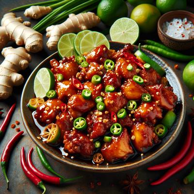 Image of Sticky Ginger Lime and Chili Chicken