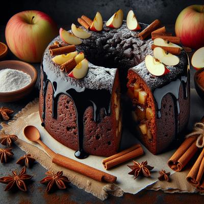 Image of Sticky Gingerbread with Apple Surprise