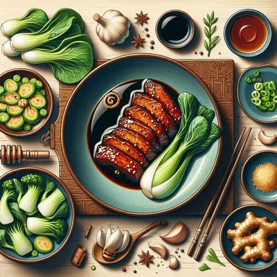 Image of Sticky Pork with Bok Choy