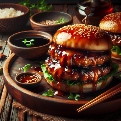 Image of Sticky Soy and Maple Pork Burgers