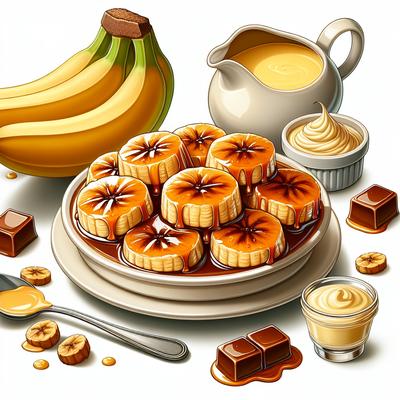 Image of Sticky Toffee Bananas and Custard