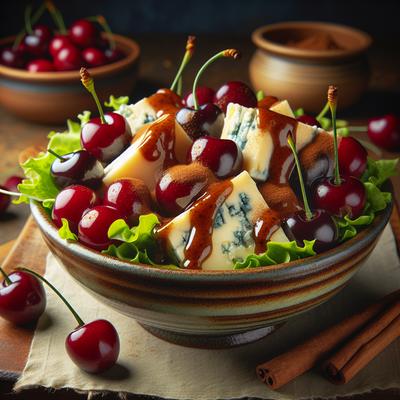 Image of Stilton and Cherry Salad with Cinnamon Dressing