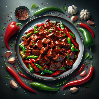 Image of Stir Fried Beef in Spicy Hunan Sauce