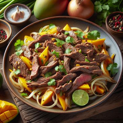 Image of Stir Fried Beef with Mango Salad