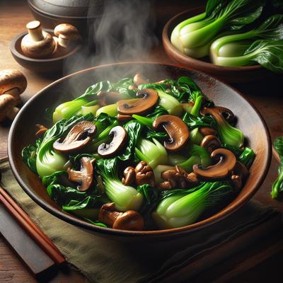 Image of Stir Fried Bok Choy and Mushrooms