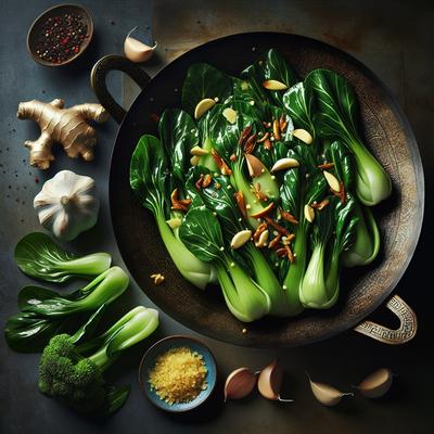 Image of Stir Fried Bok Choy with Ginger and Garlic