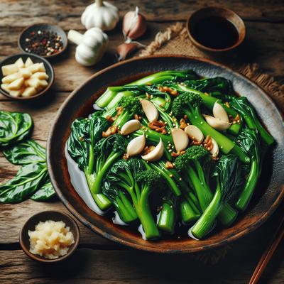 Image of Stir Fried Choy Sum with Ginger and Garlic