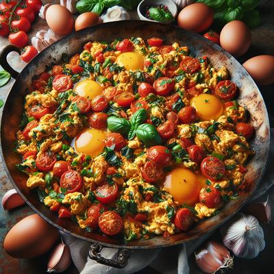 Image of Stir Fried Italian Scrambled Eggs for a Crowd
